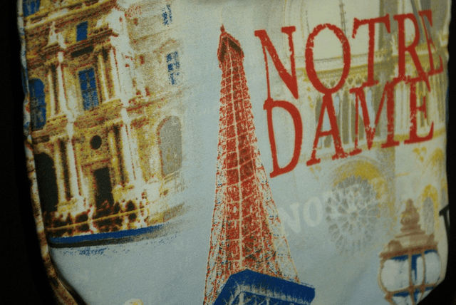 928-Tote bag "Paris" avec fermeture éclair et 2 poches intérieures L40 x H30 cm