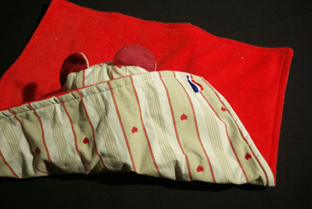 659-Doudou souris "Love" ROUGE 40 x 40 cm