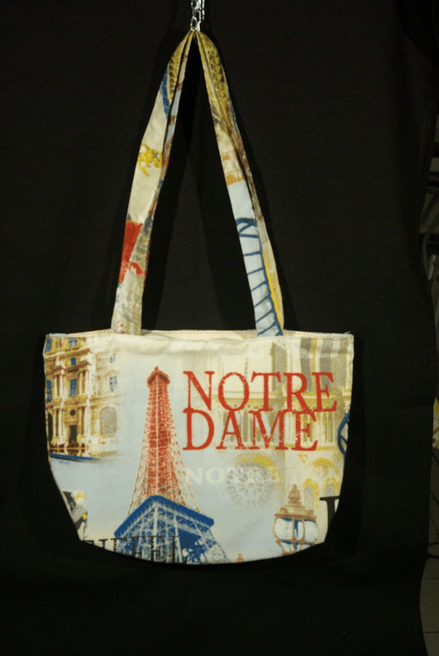 928-Tote bag "Paris" avec fermeture éclair et 2 poches intérieures L40 x H30 cm