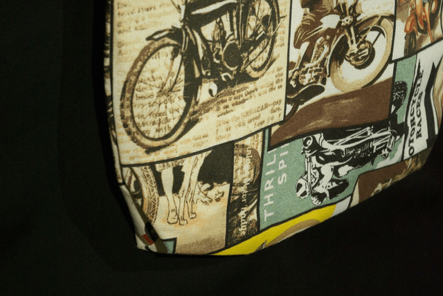 929-Tote bag "Vintage" sans ferm. à soufflet et poche intérieure L38 x H28 cm