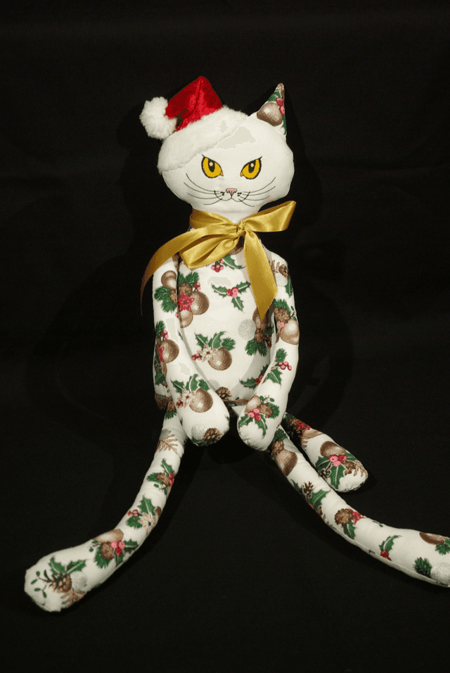 815-Doudou chat Noël Htr 62 cm