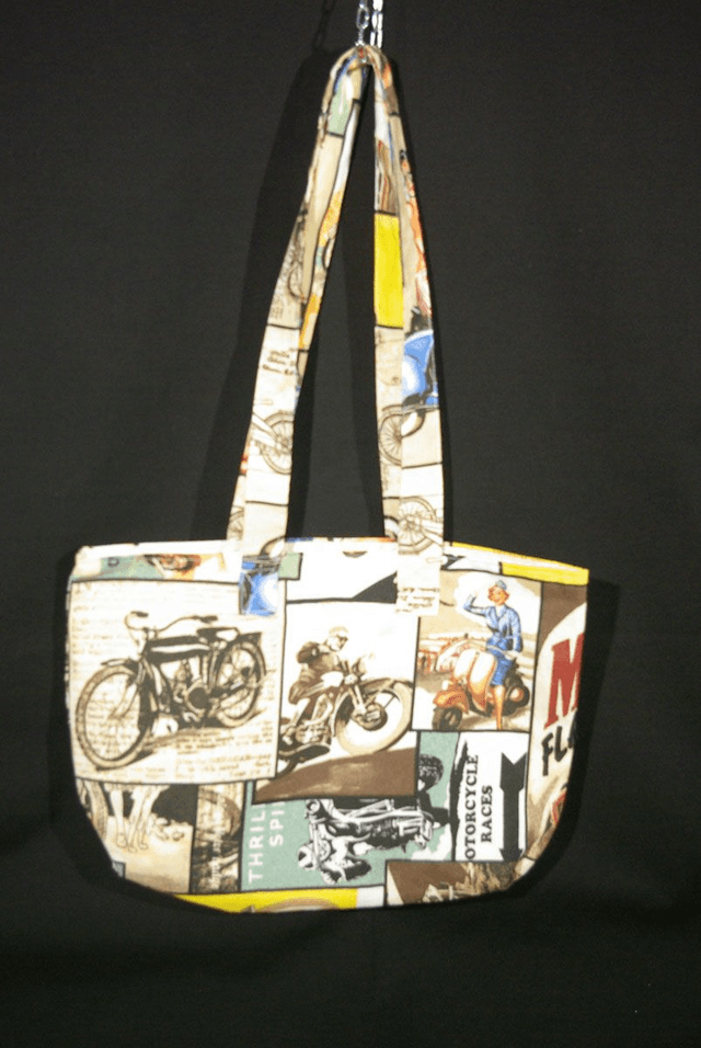 929-Tote bag &quot;Vintage&quot; sans ferm. à soufflet et poche intérieure L38 x H28 cm